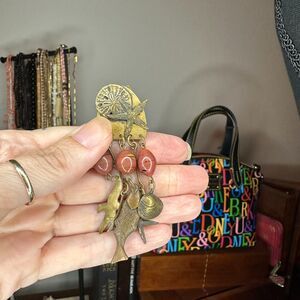 Vintage 1992 Susan L. Richardson mixed metal clip-on earrings Statement Seashore